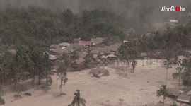 Ash from Mount Semeru eruption transforms nearby surroundings into lunar-like landscape