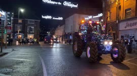 Welsh town illuminated by Christmas tractor run for charity