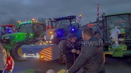 illuminated Christmas tractor run held in Welshpool Mid-Wales Vid 3