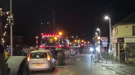 Christmas illuminated Tractor run held in welshpool Mid-Wales vid 4.
