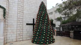 Latin Patriarch of Jerusalem Archbishop Pierbattista Pizzaballa visits Roman Catholic Church of the Holy Family ahead of Christmas celebrations