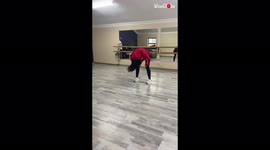 'Dance partners (literally) crash on the floor after partner flip attempt goes wrong '