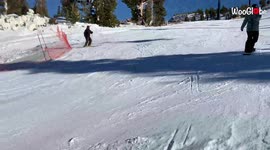 'Snowboarder loses balance and hits stomach on rail'
