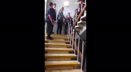 'Swing from the stairs they said, it wouldn't go wrong they said *Epic Fail*'