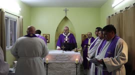Latin Patriarch of Jerusalem Archbishop Pierbattista Pizzaballa, leads a mass ahead of Christmas celebrations