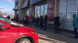 Canada: People Make Long Lines For Free COVID Rapid Test In Ontario