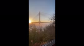 Watch as fog rolls across all three bridges across the Firth of Forth