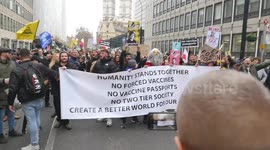 Thousands of Anti Vaccination Protesters March Through London