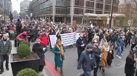 Thousands of Anti Vaccination Protesters March Through London