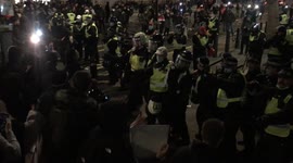 Police and anti Vax protesters clash in whithall as protesters  march against vacinations