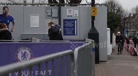 People turning up for covid vaccination at their appointed times at Chelsea Stamford Bridge Stadium