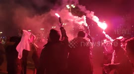 Algeria fans in wild celebrations in Paris on Saturday night after FIFA Arab Cup win