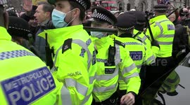 Mob attack outnumbered police as London Covid protest turns violent