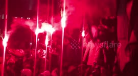 Algeria football fans crowd London's Trafalgar Square after team wins Arab Cup