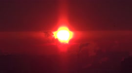 A sign of red cross halo appeared in the sky of St Petersburg, Russia