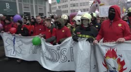 Covid demonstration draws thousands to streets of Brussels