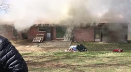 Brentwood Fire Department Preforms Controlled Burn On House in TN, USA