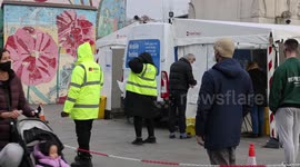 COVID TESTING Stockwell Stockwell Memorial Gardens London as  Omicron variant spreads around the UK