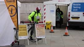 COVID TESTING Stockwell Stockwell Memorial Gardens London as  Omicron variant spreads around the UK
