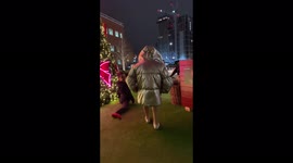 Liberty Barros, known as the most flexible girl in the world, acting in a funny Christmas video as a cheeky elf in London
