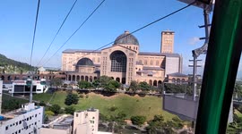 The Basilica of the National Shrine of Our Lady of Aparecida, in the City of Aparecida, in Southeast Brazil, taken from the Cable Car