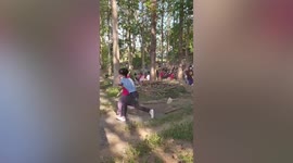 Burmese refugees scatter amid gunshots close to camp on border with Thailand