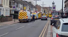 Numerous emergency vehicles called to a house fire in East London