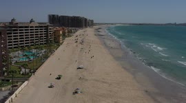 Aerial view of the Puerto Peñasco bay in Sonora, Mexico. landscape of beach, sea, hotel and real estate industry. Gulf of California desert. Sea of Cortez, Bermejo Sea