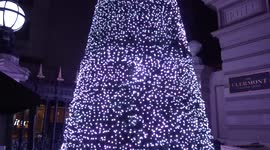 Stunning rainbow Christmas tree at The Clermont Charing Cross hotel is part of Festival of Kindness in London