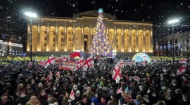 Pro-Saakashvili protests in Tbilisi, Georgia