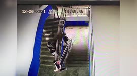 Chinese student injures head after slipping down handrail and tumbling down staircase