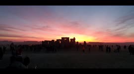 Celebrations of winter solstice in Stonehenge this morning