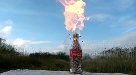 YouTuber films as he ignites Coca-Cola bottle full of matches
