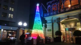 Amazing LED Christmas Tree Outside Charing Cross Station