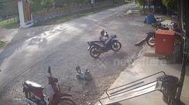 Toddler falls from motorbike after accidentally pressing accelerator in Thailand