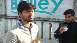 Youngsters serve tea in edible biscuit cups in central India