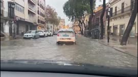 Spanish cities Cadiz and Seville hit by floods, leaving streets submerged