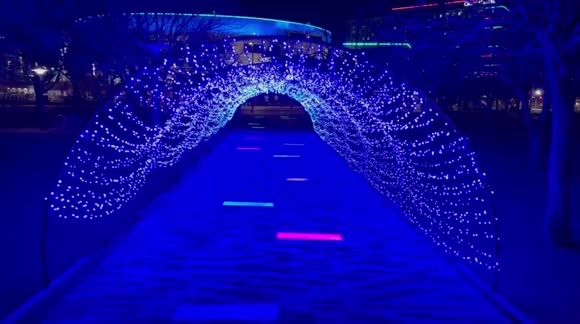 Christmas light tunnel Downtown Okc