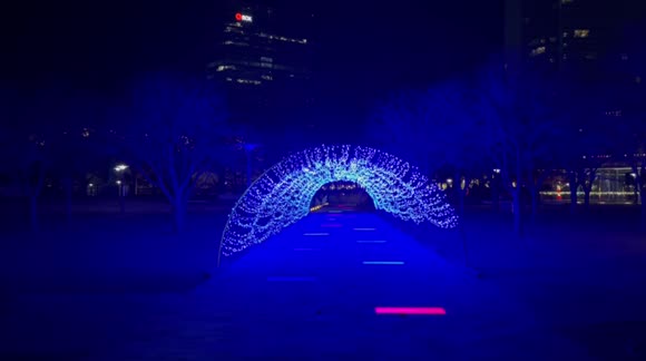 Christmas light tunnel in Oklahoma City