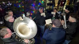 Community joins brass band for annual Christmas Carol service in West Yorkshire