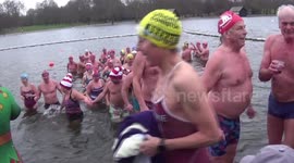 Serpentine Swimming Club's Peter Pan Cup race takes place in London's Hyde Park