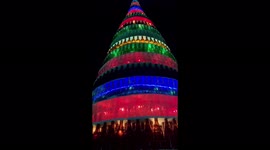 Giant Christmas tree made from 15,000 glass bottles in Vietnam