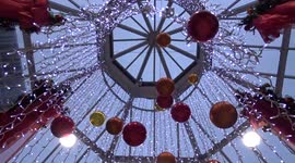 Festive decoration of Kensington Arcade at High Street Kensington tube station - London