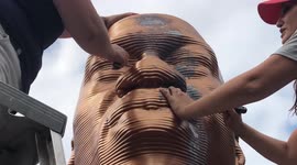 Attack on George Floyd's statue at Union Square in NYC