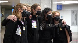 Dakar Rally - Only women team participating in the rally departing from Barcelona.