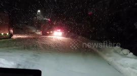 Japan: Vehicles Stranded In Record Breaking Heavy Snow In Shiga, Western Japan 2