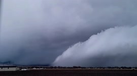 US: Time-Lapse Of Snow Squall Approaching Grantsville, Utah