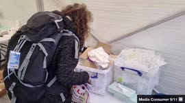 Anti-vax protester steals and throws away COVID supplies during protest in Milton Keynes