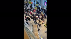 Anti-Vax demonstrators storm theater in Buckinghamshire, UK