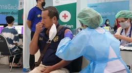 Covid Vaccinations being given to Thais and foreigners at Central Airport Plaza, Chiang Mai